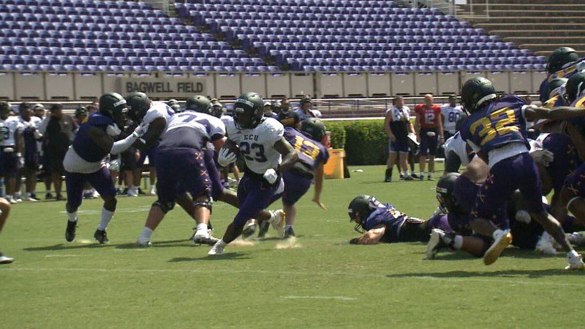 ECU football holds first scrimmage of fall camp, still looking to