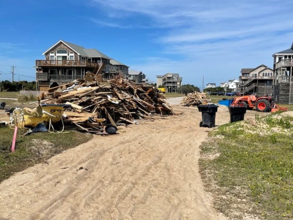 Debris that was collected and later removed by a contractor hired by owners of collapsed houses.