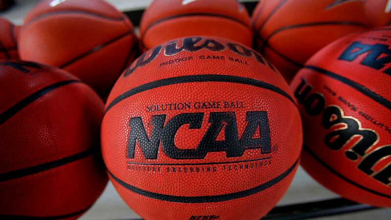 In this March 22, 2010, file photo, basketballs are seen before Northern Iowa's NCAA college...