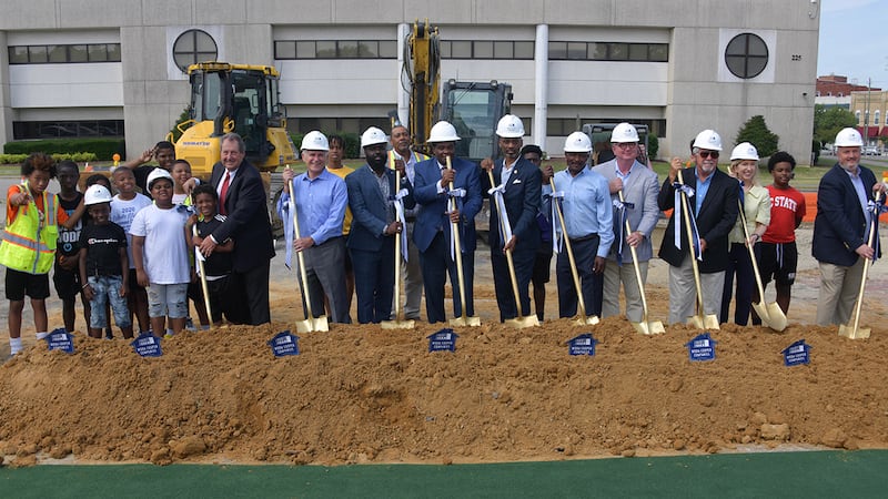 Ground was broken today for Five Points Crossing on Rose Street in downtown Rocky Mount.