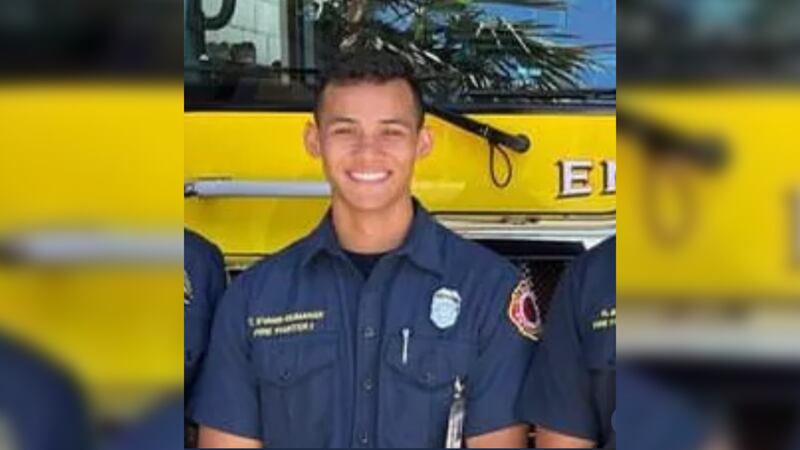 Officials said firefighter Tre’ Evans-Dumaran, 24, has died after he was sucked into a storm...